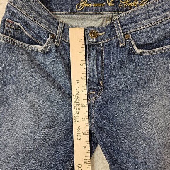 CJ Cookie Johnson Jeans Women 25 Blue Grace Bootcut Med Wash Low Rise Distressed - Picture 7 of 15